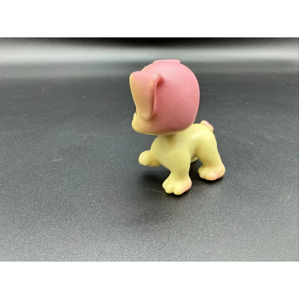 Vintage Beige Pink Dog Toy Figure Figurine 2” My pet pals